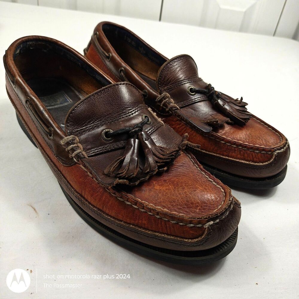 Men's DOCKERS Erie Brown Slip-On Tasseled Loafer Dress Shoes US Size 9.5